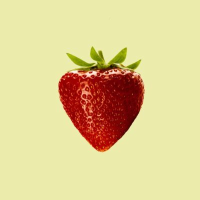 red strawberry fruit with white background